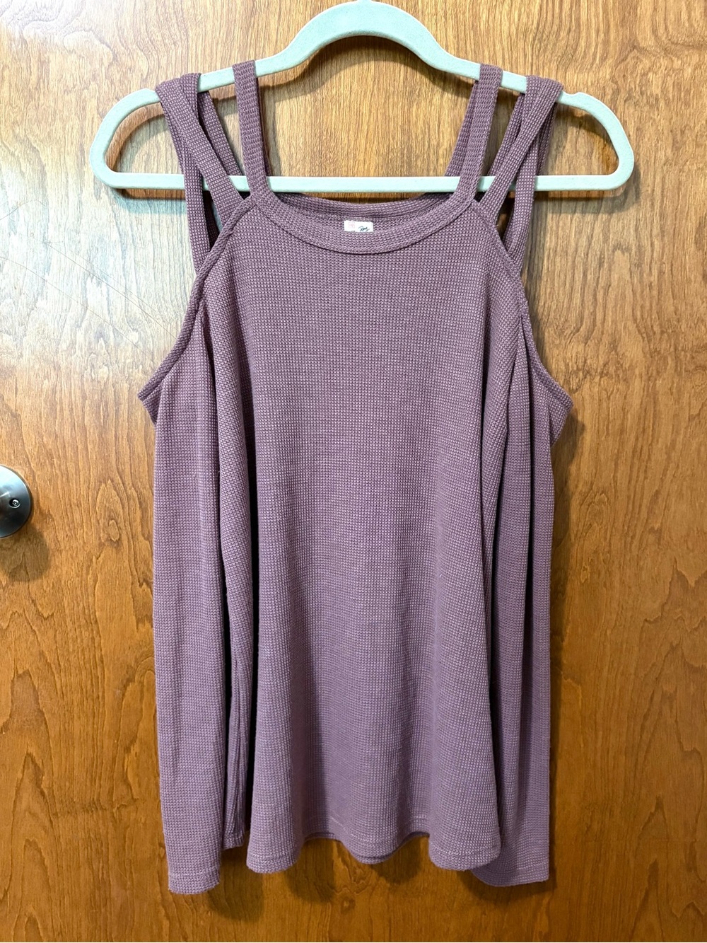 7th Ray Mauve Cold-Shoulder Knit Long Sleeve Top, Women’s Small